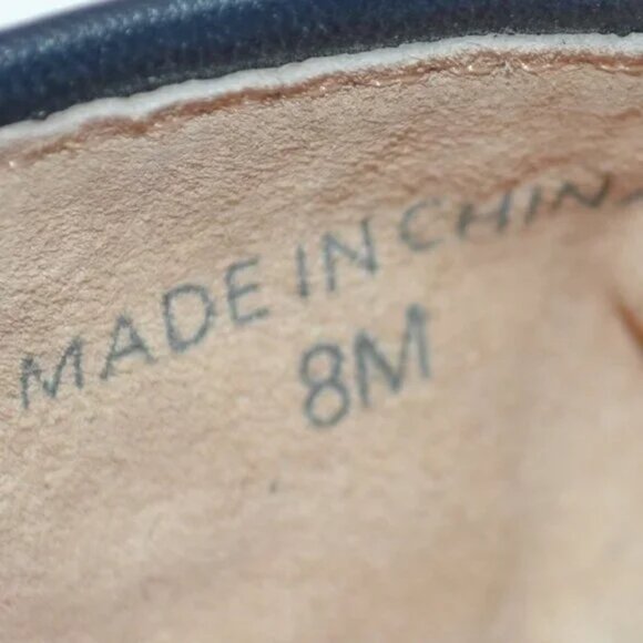 Kate Spade Navy Blue White Birds Canvas Leather Espadrilles Loafers Sandals 8 - Picture 9 of 10